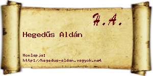 Hegedűs Aldán névjegykártya
